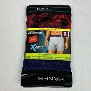 Hanes Men's X-Temp Performance Cool Boxer Briefs 2 Pack  Size Small 28-30 NWT.
